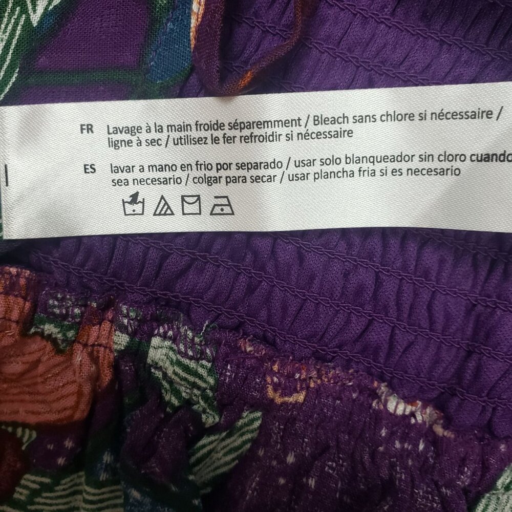 Band Of The Free Floriane LS Blouse Womens Medium Purple Ivory Boho Coquette NWT - Picture 13 of 16